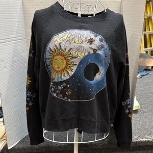 Rebellion One Black Sweatshirt with Sun and Moon Design
